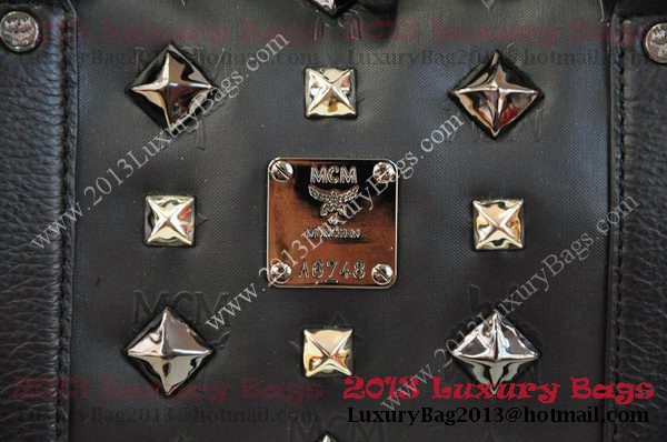 MCM Stark Weekender Medium Boston Bag in Black Calfskin MCM Stark Weekender Medium Boston Bag in Black Calfskin