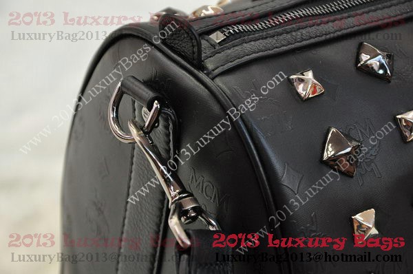 MCM Stark Weekender Medium Boston Bag in Black Calfskin MCM Stark Weekender Medium Boston Bag in Black Calfskin