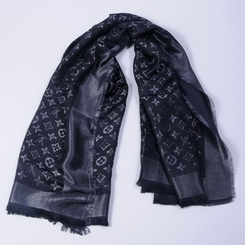 Louis Vuitton Scarves Cotton WJLV092 Black&Silver Louis Vuitton Scarves Cotton WJLV092 Black&Silver