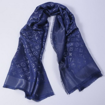Louis Vuitton Scarves Cotton WJLV092 Dark Blue&Silver Louis Vuitton Scarves Cotton WJLV092 Dark Blue&Silver