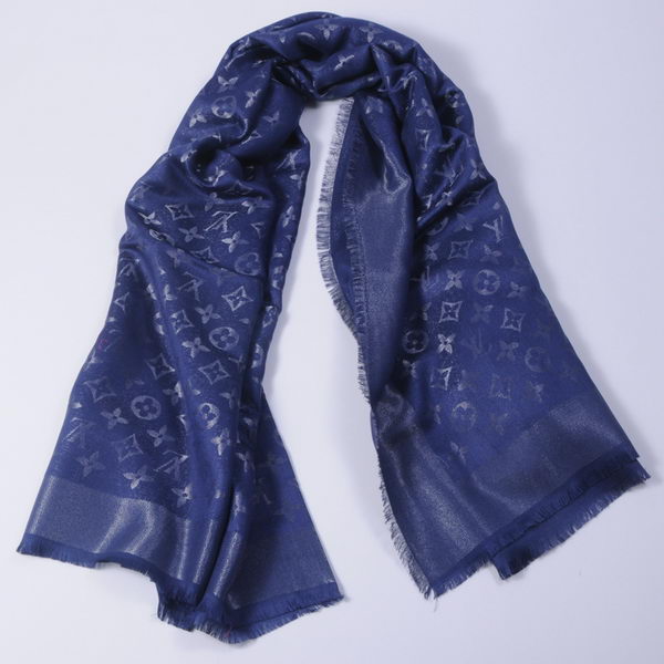 Louis Vuitton Scarves Cotton WJLV092 Dark Blue&Silver Louis Vuitton Scarves Cotton WJLV092 Dark Blue&Silver