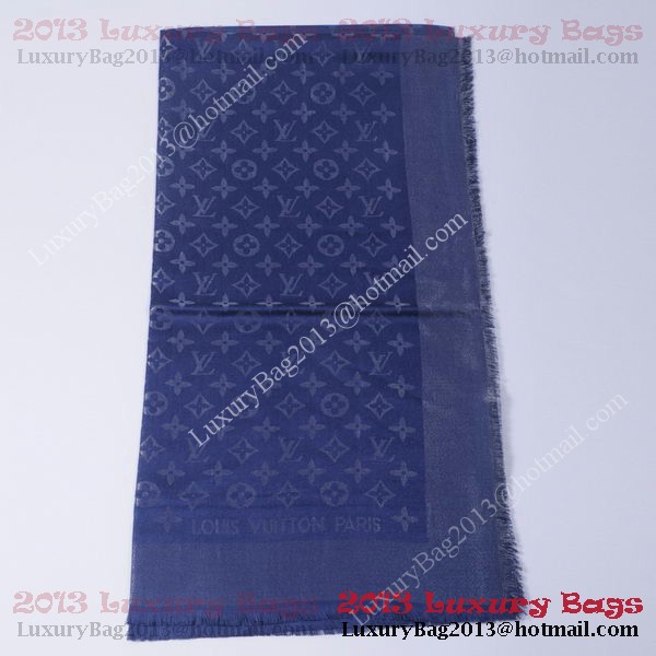 Louis Vuitton Scarves Cotton WJLV092 Dark Blue&Silver Louis Vuitton Scarves Cotton WJLV092 Dark Blue&Silver
