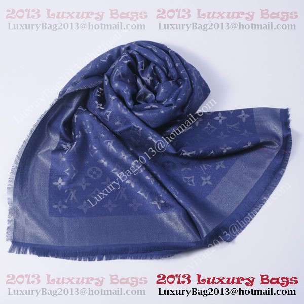 Louis Vuitton Scarves Cotton WJLV092 Dark Blue&Silver Louis Vuitton Scarves Cotton WJLV092 Dark Blue&Silver