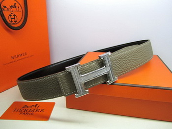 Hermes Calf Leather Diamond Belt HB118 Khaki Silver Hermes Calf Leather Diamond Belt HB118 Khaki Silver