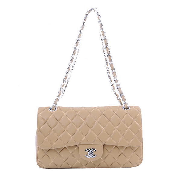 Chanel 2.55 Series Classic Flap Bag 1112 Apricot Sheepskin Silver Chanel 2.55 Series Classic Flap Bag 1112 Apricot Sheepskin Silver