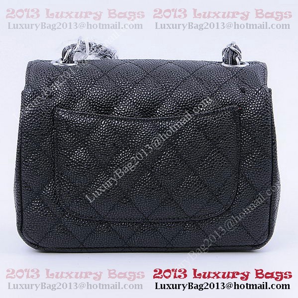 Chanel mini Classic Flap Bag Black Cannage Patterns 1115 Silver Chanel mini Classic Flap Bag Black Cannage Patterns 1115 Silver