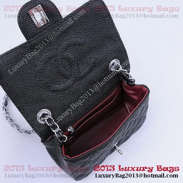 Chanel mini Classic Flap Bag Black Cannage Patterns 1115 Silver Chanel mini Classic Flap Bag Black Cannage Patterns 1115 Silver