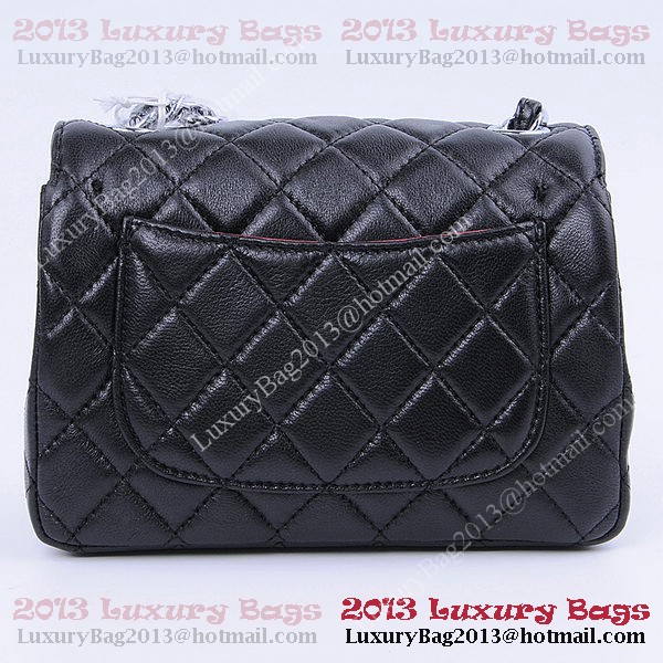 Chanel mini Classic Flap Bag Black Sheekskin 1115 Silver Chanel mini Classic Flap Bag Black Sheekskin 1115 Silver