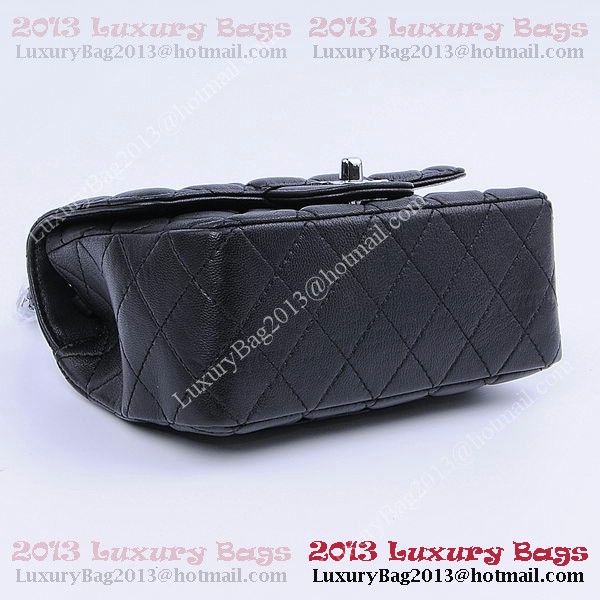 Chanel mini Classic Flap Bag Black Sheekskin 1115 Silver Chanel mini Classic Flap Bag Black Sheekskin 1115 Silver