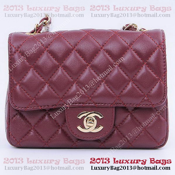 Chanel mini Classic Flap Bag Burgundy Sheekskin 1115 Gold Chanel mini Classic Flap Bag Burgundy Sheekskin 1115 Gold