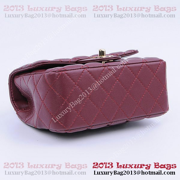 Chanel mini Classic Flap Bag Burgundy Sheekskin 1115 Gold Chanel mini Classic Flap Bag Burgundy Sheekskin 1115 Gold