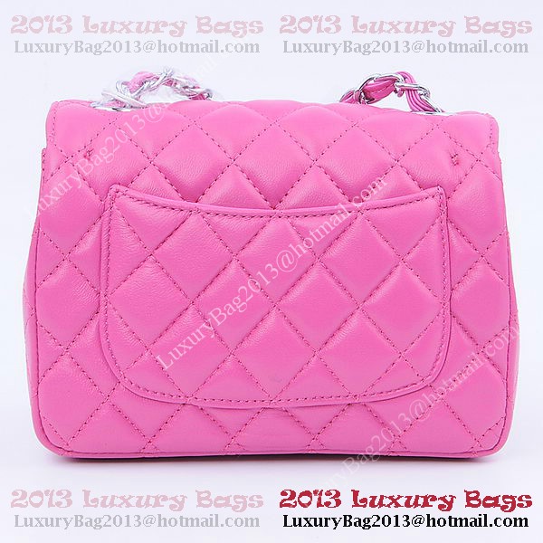 Chanel mini Classic Flap Bag Peach Sheekskin 1115 Silver Chanel mini Classic Flap Bag Peach Sheekskin 1115 Silver