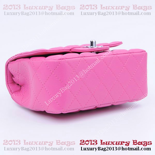 Chanel mini Classic Flap Bag Peach Sheekskin 1115 Silver Chanel mini Classic Flap Bag Peach Sheekskin 1115 Silver