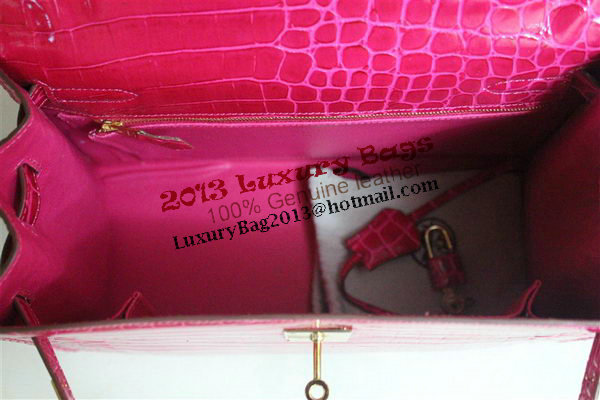 Hermes Kelly 32cm Shoulder Bag Rose Croco Patent Leather K32 Gold Hermes Kelly 32cm Shoulder Bag Rose Croco Patent Leather K32 Gold