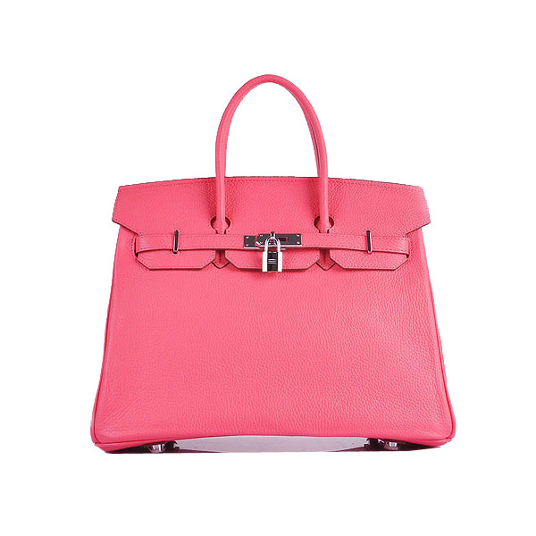 Hermes Birkin 35CM Tote Bag Pink Clemence Leather H6089 Silver Hermes Birkin 35CM Tote Bag Pink Clemence Leather H6089 Silver
