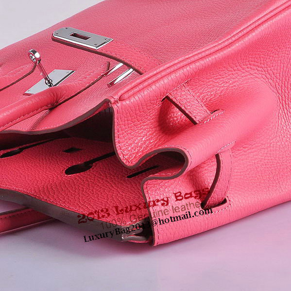 Hermes Birkin 35CM Tote Bag Pink Clemence Leather H6089 Silver Hermes Birkin 35CM Tote Bag Pink Clemence Leather H6089 Silver