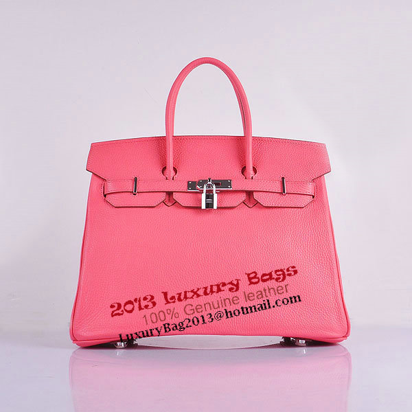 Hermes Birkin 35CM Tote Bag Pink Clemence Leather H6089 Silver Hermes Birkin 35CM Tote Bag Pink Clemence Leather H6089 Silver