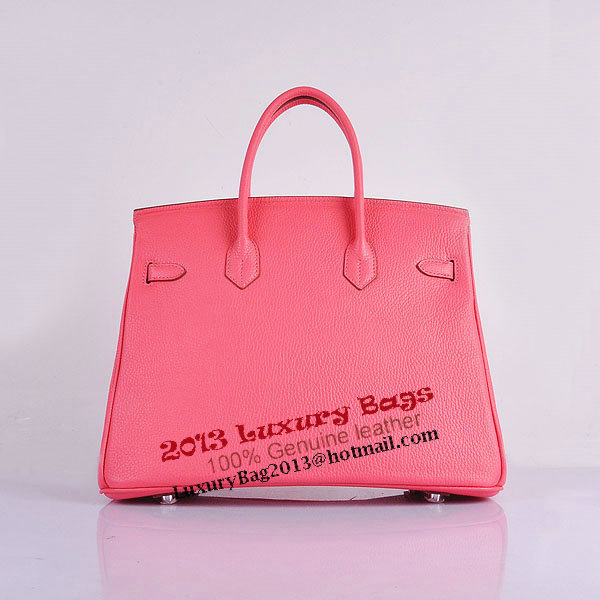 Hermes Birkin 35CM Tote Bag Pink Clemence Leather H6089 Silver Hermes Birkin 35CM Tote Bag Pink Clemence Leather H6089 Silver
