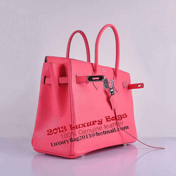 Hermes Birkin 35CM Tote Bag Pink Clemence Leather H6089 Silver Hermes Birkin 35CM Tote Bag Pink Clemence Leather H6089 Silver