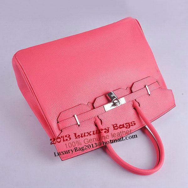 Hermes Birkin 35CM Tote Bag Pink Clemence Leather H6089 Silver Hermes Birkin 35CM Tote Bag Pink Clemence Leather H6089 Silver