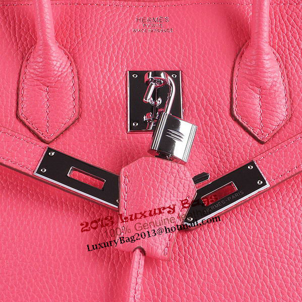 Hermes Birkin 35CM Tote Bag Pink Clemence Leather H6089 Silver Hermes Birkin 35CM Tote Bag Pink Clemence Leather H6089 Silver