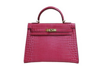 Hermes Kelly 32cm Shoulder Bag Pink Croco Patent Leather K32 Gold Hermes Kelly 32cm Shoulder Bag Pink Croco Patent Leather K32 Gold