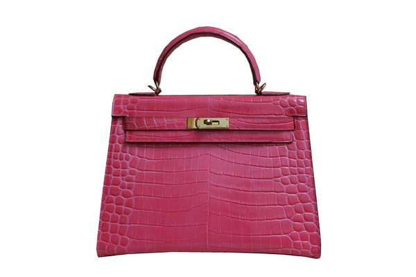Hermes Kelly 32cm Shoulder Bag Pink Croco Patent Leather K32 Gold Hermes Kelly 32cm Shoulder Bag Pink Croco Patent Leather K32 Gold