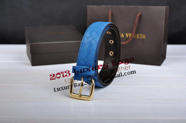 Bottega Veneta Intrecciato Nappa Belt 274483 Blue Bottega Veneta Intrecciato Nappa Belt 274483 Blue