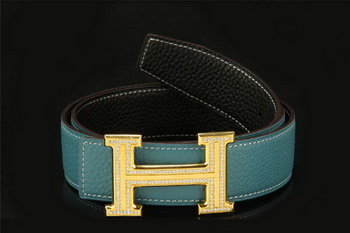 Hermes Belt HB5208 Light Blue Gold Hermes Belt HB5208 Light Blue Gold