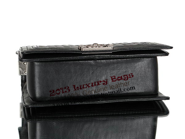 Chanel A67086 Black Lambskin Leather Le Boy Flap Shoulder Bag Chanel A67086 Black Lambskin Leather Le Boy Flap Shoulder Bag