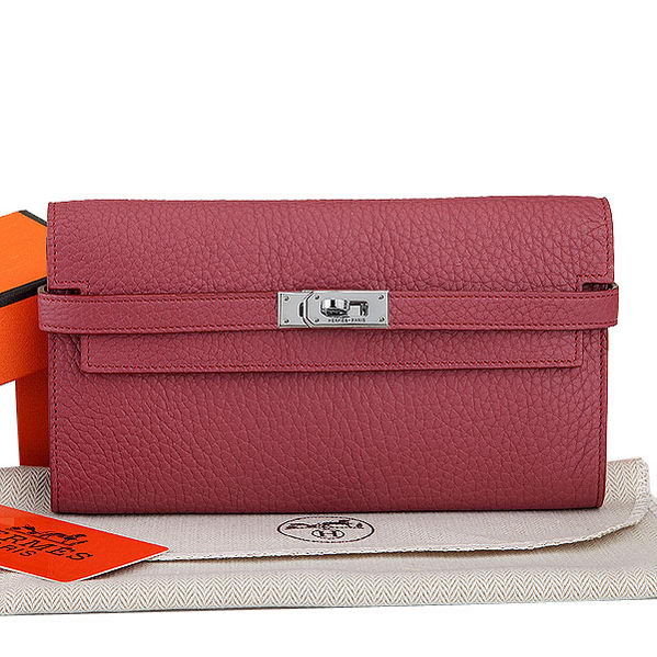 Hermes Kelly Original Leather Bi-Fold Wallet A708 Burgundy Hermes Kelly Original Leather Bi-Fold Wallet A708 Burgundy