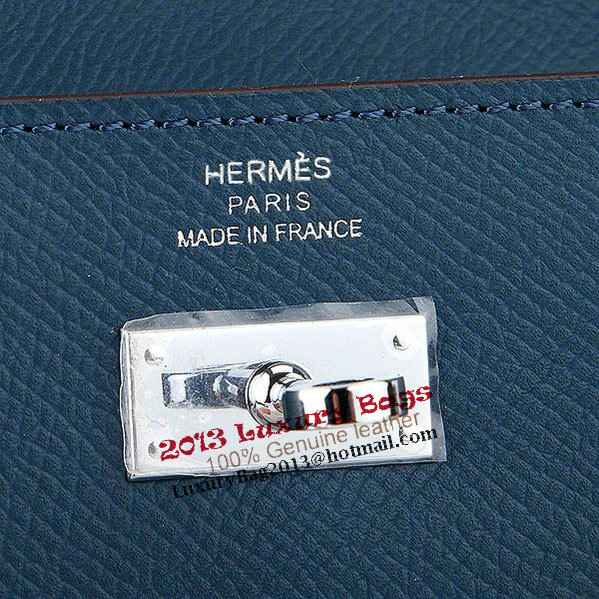 Hermes Kelly Original Saffiano Leather Bi-Fold Wallet A708 Dark Blue Hermes Kelly Original Saffiano Leather Bi-Fold Wallet A708 Dark Blue