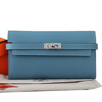 Hermes Kelly Original Saffiano Leather Bi-Fold Wallet A708 Light Blue Hermes Kelly Original Saffiano Leather Bi-Fold Wallet A708 Light Blue