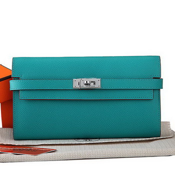 Hermes Kelly Original Saffiano Leather Bi-Fold Wallet A708 Light Green Hermes Kelly Original Saffiano Leather Bi-Fold Wallet A708 Light Green