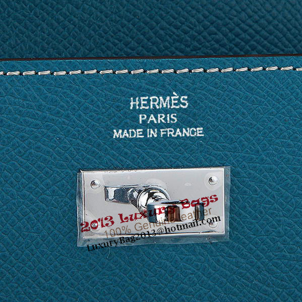 Hermes Kelly Original Saffiano Leather Bi-Fold Wallet A708 Medium Blue Hermes Kelly Original Saffiano Leather Bi-Fold Wallet A708 Medium Blue