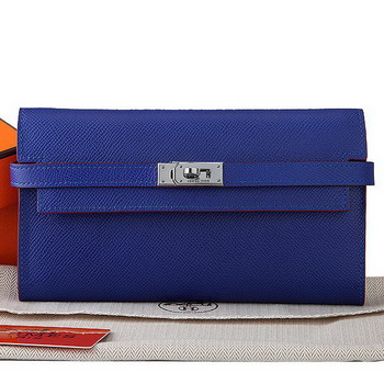 Hermes Kelly Original Saffiano Leather Bi-Fold Wallet A708 RoyalBlue Hermes Kelly Original Saffiano Leather Bi-Fold Wallet A708 RoyalBlue