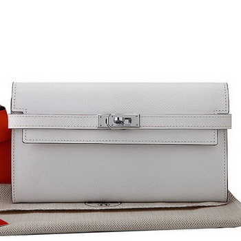 Hermes Kelly Original Saffiano Leather Bi-Fold Wallet A708 White Hermes Kelly Original Saffiano Leather Bi-Fold Wallet A708 White