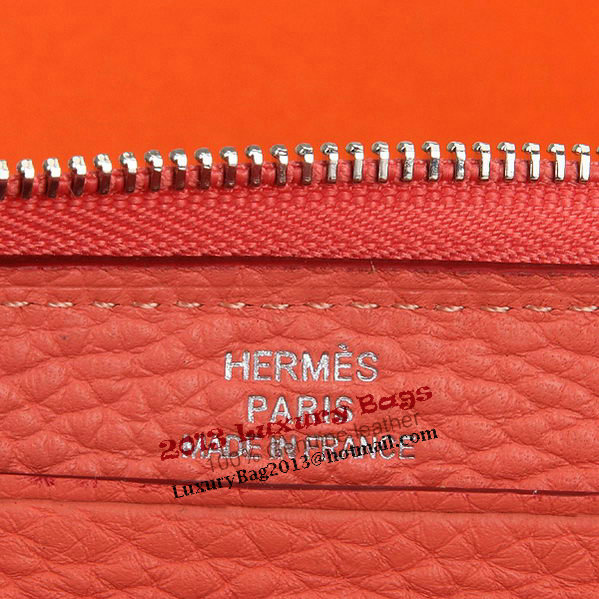Hermes Zipper Wallet Original Leather A309 Dark Pink Hermes Zipper Wallet Original Leather A309 Dark Pink