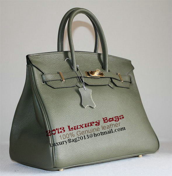 Hermes Birkin 35CM Tote Bag Dark Green Clemence Leather H6089 Gold Hermes Birkin 35CM Tote Bag Dark Green Clemence Leather H6089 Gold