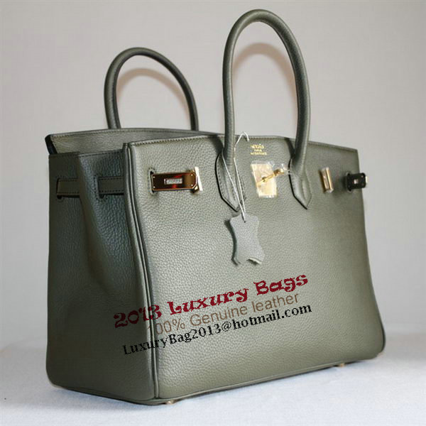 Hermes Birkin 35CM Tote Bag Dark Green Clemence Leather H6089 Gold Hermes Birkin 35CM Tote Bag Dark Green Clemence Leather H6089 Gold
