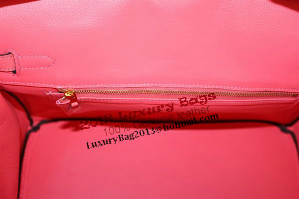 Hermes Birkin 35CM Tote Bag Light Red Clemence Leather H6089 Gold Hermes Birkin 35CM Tote Bag Light Red Clemence Leather H6089 Gold