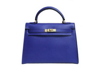 Hermes Kelly 32cm Shoulder Bag Blue Saffiano Leather K32 Gold Hermes Kelly 32cm Shoulder Bag Blue Saffiano Leather K32 Gold