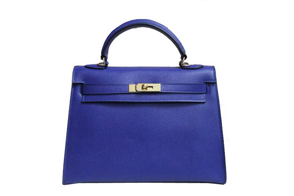 Hermes Kelly 32cm Shoulder Bag Blue Saffiano Leather K32 Gold Hermes Kelly 32cm Shoulder Bag Blue Saffiano Leather K32 Gold