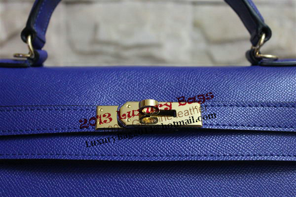 Hermes Kelly 32cm Shoulder Bag Blue Saffiano Leather K32 Gold Hermes Kelly 32cm Shoulder Bag Blue Saffiano Leather K32 Gold