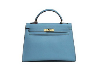 Hermes Kelly 32cm Shoulder Bag Light Blue Saffiano Leather K32 Gold Hermes Kelly 32cm Shoulder Bag Light Blue Saffiano Leather K32 Gold
