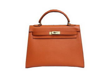 Hermes Kelly 32cm Shoulder Bag Orange Saffiano Leather K32 Gold Hermes Kelly 32cm Shoulder Bag Orange Saffiano Leather K32 Gold
