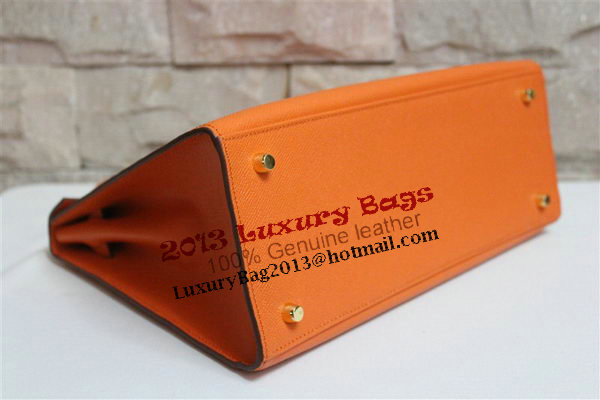 Hermes Kelly 32cm Shoulder Bag Orange Saffiano Leather K32 Gold Hermes Kelly 32cm Shoulder Bag Orange Saffiano Leather K32 Gold