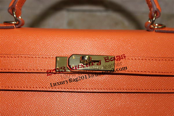 Hermes Kelly 32cm Shoulder Bag Orange Saffiano Leather K32 Gold Hermes Kelly 32cm Shoulder Bag Orange Saffiano Leather K32 Gold