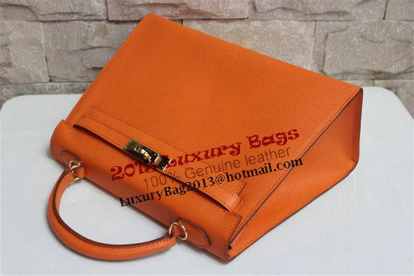 Hermes Kelly 32cm Shoulder Bag Orange Saffiano Leather K32 Gold Hermes Kelly 32cm Shoulder Bag Orange Saffiano Leather K32 Gold