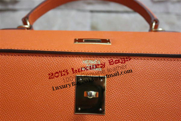 Hermes Kelly 32cm Shoulder Bag Orange Saffiano Leather K32 Gold Hermes Kelly 32cm Shoulder Bag Orange Saffiano Leather K32 Gold